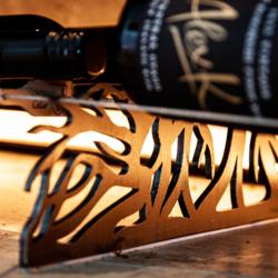 Wine Wall with custom laser design cuts